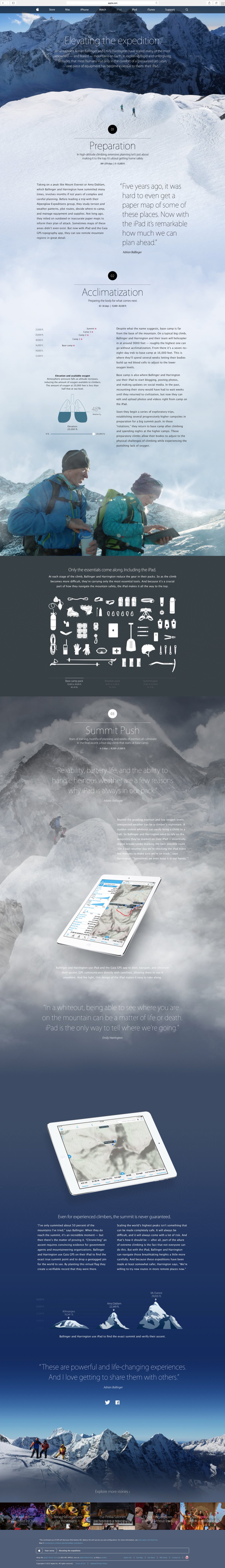 iPad Air ‘Your Verse’ — a mountaineering story, full page
