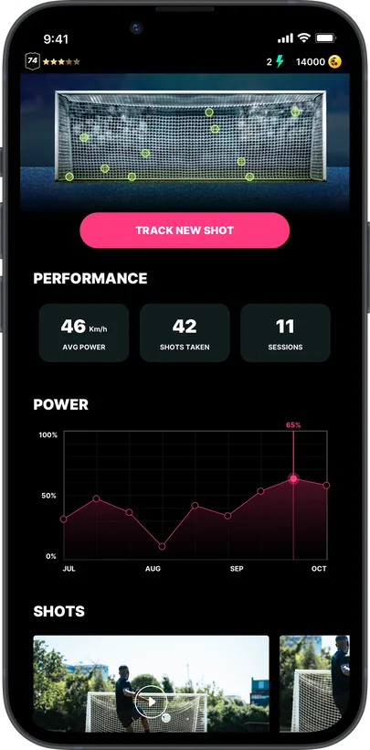 Just Football app — challenges screen